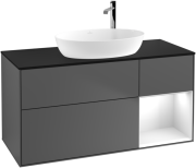 Тумба под раковину Villeroy & Boch Finion 120х50,1 см с подсветкой МДФ антрацит матовый лак/стекло черное матовое G952GFGK