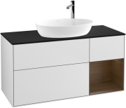 Тумба под раковину Villeroy & Boch Finion 120х50,1 см с подсветкой МДФ белый матовый лак/стекло черное матовое G952GNMT