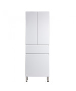 Пенал для ванной Мойдодыр Unik П-66-к 66х35х195 см ДСП/МДФ белый глянец 00-0009259