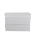 Тумба під раковину Мийдодир Unik 80-A ST зі стільницею 78х44 см ДСП/МДФ білий глянець 00-0009284