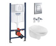 Система инсталляции Grohe Rapid SL 3 в 1 с клавишей унитазом Kroner Oker и крышкой 3884966KO533536