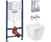 Система інсталяції Grohe Rapid SL 3 в 1 із клавішею унітазом Kroner Eifel та кришкою KE523629WHIR