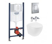 Система инсталляции Grohe Rapid SL 3 в 1 с клавишей унитазом Kroner Harz и крышкой 3884966KH523632