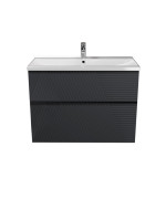Тумба Мойдодыр Rome 80-U с раковиной Debut ДСП/МДФ графит матовый 00-0008666