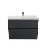 Тумба Мойдодыр Rome 80-U с раковиной Debut ДСП/МДФ графит матовый 00-0008666