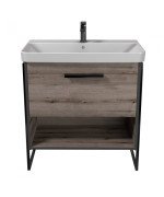 Тумба Мойдодыр Denver 80-A с опорами с раковиной Vivace ДСП дуб эвок 00-0008452