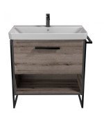 Тумба Мойдодир Denver 80-A з опорами та рушником утримувачем з раковиною Vivace ДСП дуб евок 00-0008453