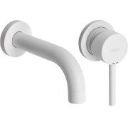 Змішувач для раковини Rea Lungo настінний одноважільний білий матовий REA-B9559