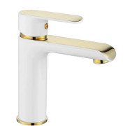 Змішувач для раковини Rea Bloom одноважільний білий/золото REA-B9919