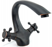 Смеситель для раковины Rea Retro двухвентильный черный REA-B0225