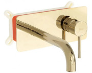 Смеситель для раковины Rea Viva настенный однорычажный золото REA-B6251