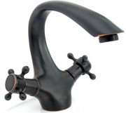 Змішувач для раковини Rea Retro двовентильний чорний REA-B0225