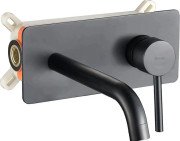Змішувач для раковини Rea Viva настінний одноважільний чорний REA-B0231