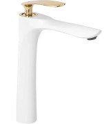 Змішувач для раковини Rea Orbit одноважільний білий/золото REA-B2053