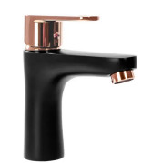 Смеситель для раковины Rea Mild однорычажный черный/розовое золото REA-B4807