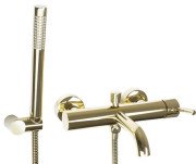 Змішувач для ванної кімнати Rea Lungo одноважільний з душовим гарнітуром золото REA-B6635