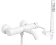 Змішувач для ванної кімнати Rea Lungo одноважільний з душовим гарнітуром білий матовий REA-B8030