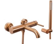 Змішувач для ванної кімнати Rea Lungo одноважільний з душовим гарнітуром матова мідь REA-B1115