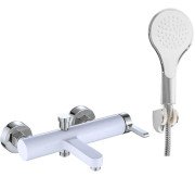 Змішувач для ванної Rea Polo одноважільний з душовим гарнітуром білий/хром REA-B9943