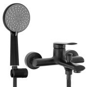 Змішувач для ванної кімнати Rea Buzz одноважільний з душовим гарнітуром чорний REA-B3421