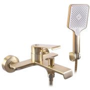 Змішувач для ванної кімнати Rea Hass одноважільний з душовим гарнітуром матове золото REA-B7100