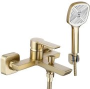 Змішувач для ванної кімнати Rea Argus одноважільний з душовим гарнітуром матове золото REA-B6414