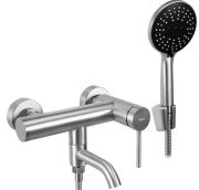 Змішувач для ванної кімнати Rea Clif одноважільний з душовим гарнітуром нікель REA-B6874