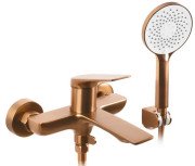 Змішувач для ванної кімнати Rea Avalon одноважільний з душовим гарнітуром матова мідь REA-B0492