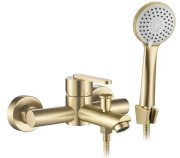 Змішувач для ванної кімнати Rea Ontario одноважільний з душовим гарнітуром матове золото REA-B5513