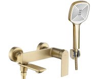 Смеситель для ванной Rea Storm однорычажный с душевым гарнитуром матовое золото REA-B7963