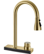 Змішувач для кухні Rea Conor одновентильний з висувною лійкою матове золото REA-B6312