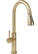 Смеситель для кухни Rea Nest однорычажный с выдвижной лейкой матовое золото REA-B6600