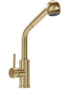 Смеситель для кухни Rea Troy однорычажный с выдвижной лейкой матовое золото REA-B6302