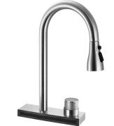 Смеситель для кухни Rea Conor одновентильный с выдвижной лейкой никель REA-B6313