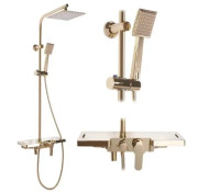 Душевая система Rea Bravo со смесителем золото REA-P4120