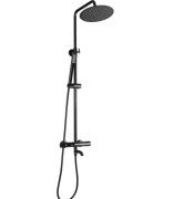 Душова стійка для ванни Rea Lungo із термостатом чорний глянсовий REA-P8763