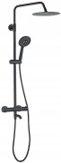 Душова стійка для ванни Rea Lungo з термостатом чорний REA-P4113
