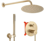 Душевая система скрытого монтажа Rea Lungo со смесителем матовое золото REA-P4160