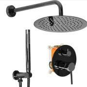 Душова система прихованого монтажу Rea Lungo із змішувачем чорний глянсовий REA-P4420