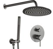 Душевая система скрытого монтажа Rea Lungo Grip со смесителем графит REA-P8958