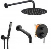 Душова система прихованого монтажу Rea Lungo із змішувачем чорний REA-P4112