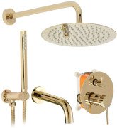 Душевая система скрытого монтажа Rea Lungo со смесителем золото REA-P4125