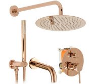 Душова система прихованого монтажу Rea Lungo із змішувачем рожеве золото REA-P6610