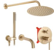 Душова система прихованого монтажу Rea Lungo із змішувачем матове золото REA-P6609