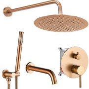 Душевая система скрытого монтажа Rea Lungo со смесителем матовая медь REA-P8810