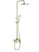 Душевая стойка для ванны Rea Avalon со смесителем матовое золото REA-P2400
