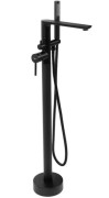 Смеситель для ванной Rea Flores напольный с душевым гарнитуром черный REA-B2711