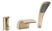 Змішувач на борт ванни Rea Riven одноважільний з душовим гарнітуром матове золото REA-B0494