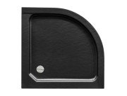 Душовий піддон Besco Alex Stone Effect New 90х90 см акрил чорний BAA-90-CN