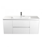 Тумба подвесная Мойдодыр Сорренто 120-А с раковиной Creavit SU-120 ДСП/МДФ белый глянец 00-0006365